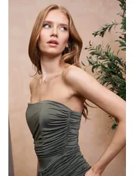 TFNC Sheila Khaki Maxi Dress - 3