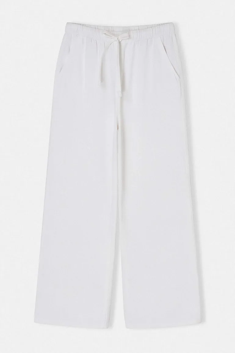 White High Waist Wideleg TENCEL™ Blended Jeans - 3