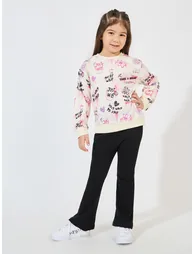 All Over Print Sweatshirt with Dropped Shoulder