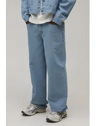Herringbone Relaxed Fit Co-Ord Jeans - light blue