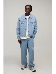 Herringbone Relaxed Fit Co-Ord Jeans - light blue - 3