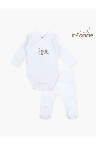 Baby Wrap Over Bodysuit and Footed Pants Set