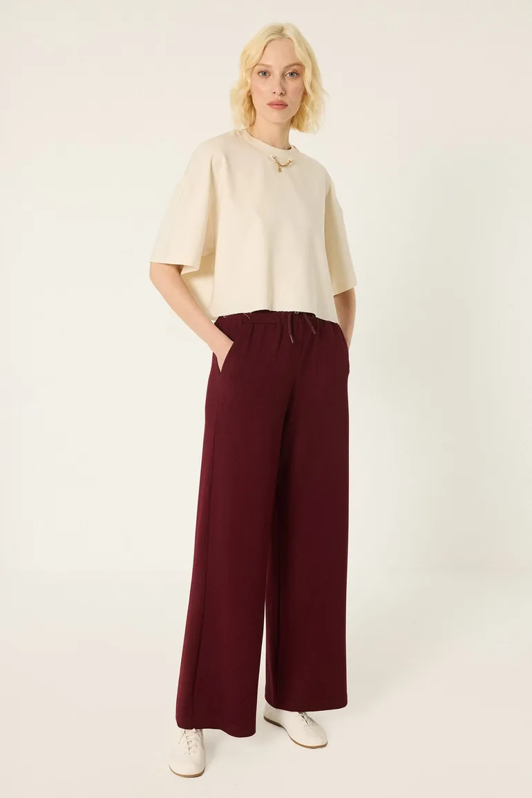 KNITTED PANTS WITH ELASTIC WAISTBAND