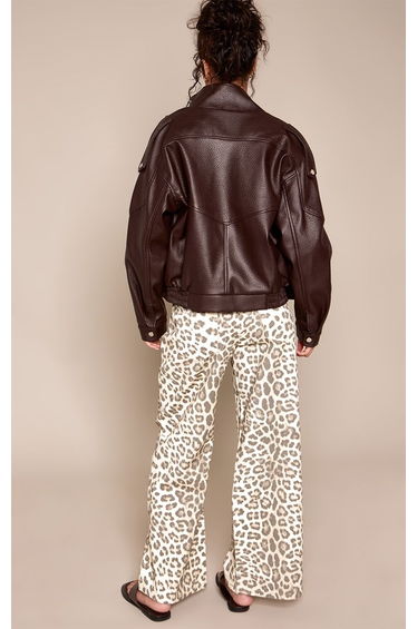 Leopard Print Low Rise Wide Leg Jeans product thumbnail 3