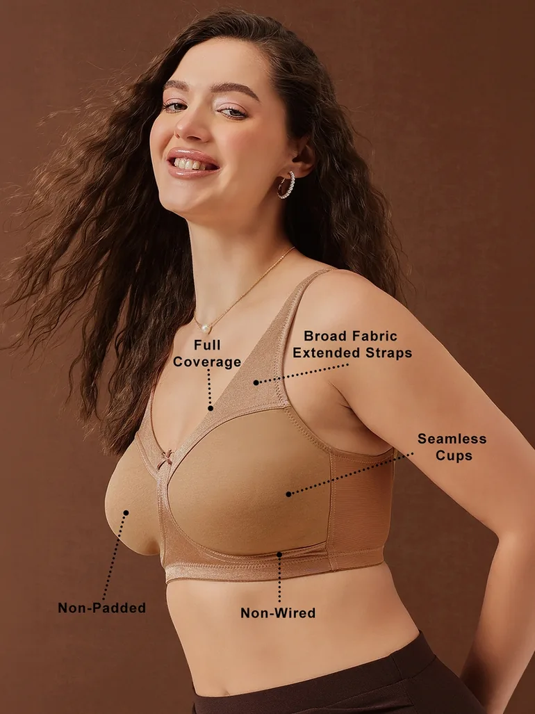 Nude Non-Wired Spacer Cup Full-Figure Bra - 4