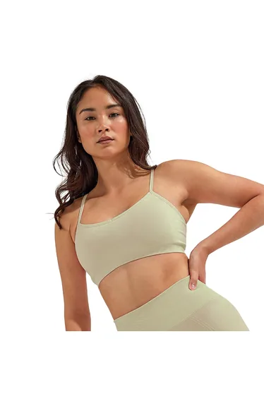 TriDri Womens/Ladies Melange Seamless 3D Sports Bra - Sage Green