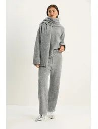 LUCCI Oversize Ribbed Knit Two-Piece Set - 2