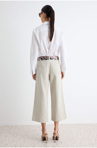 Mint Dumped Low Waist Culotte Jeans with Shawl Detail product thumbnail 3