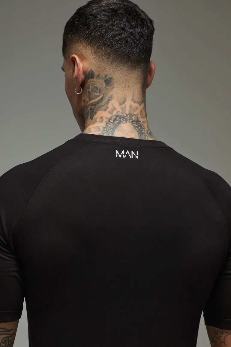 Tall Man Active Gym Raglan Muscle fit T-shirt - black - 2