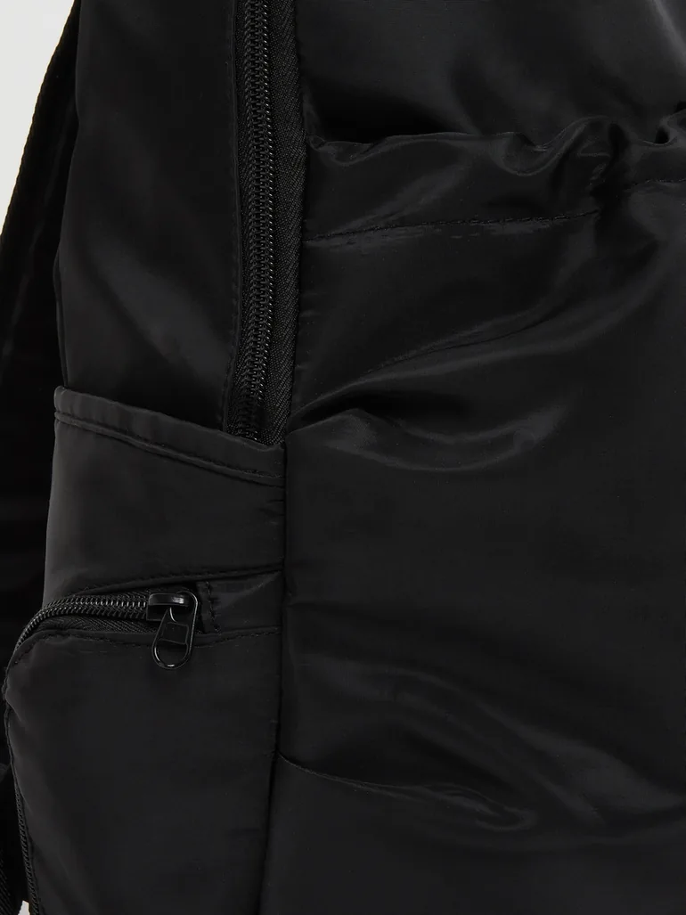Black Nylon Drawstring Backpack - 4