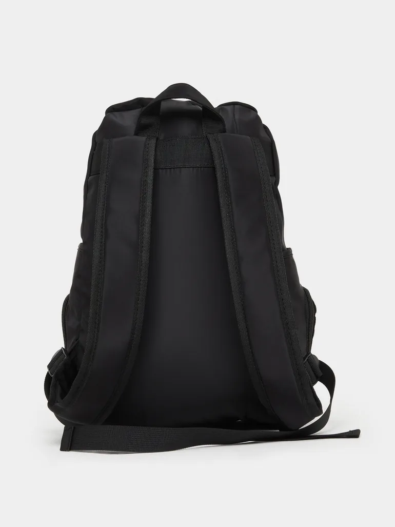 Black Nylon Drawstring Backpack - 3