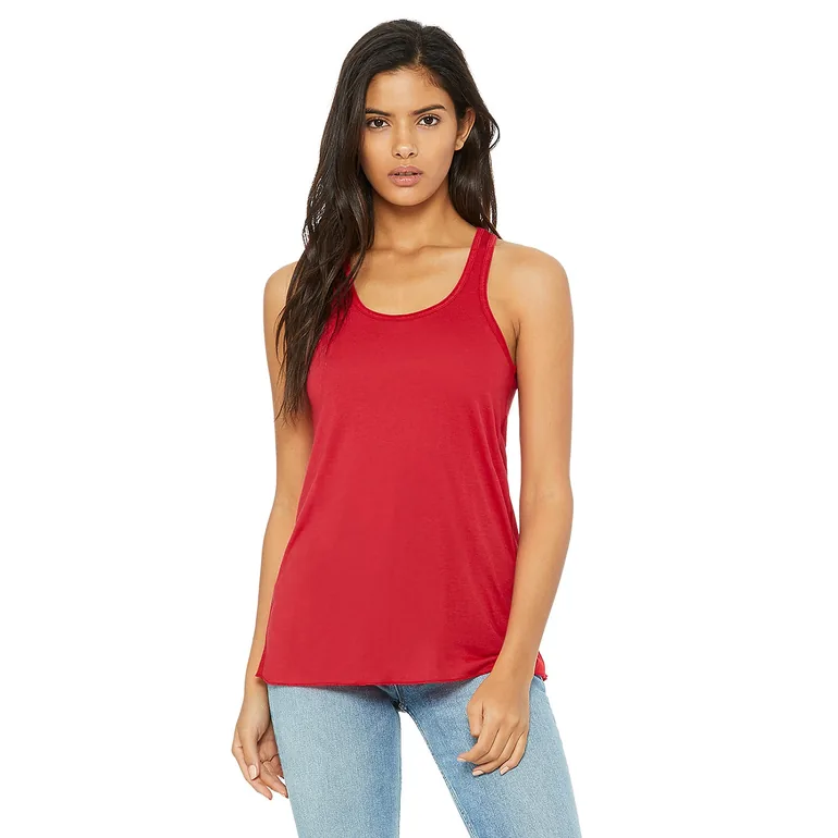 Bella Ladies/Womens Flowy Racerback Tank Top - Red - 1