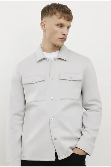 Grey Slim Fit Overshirt