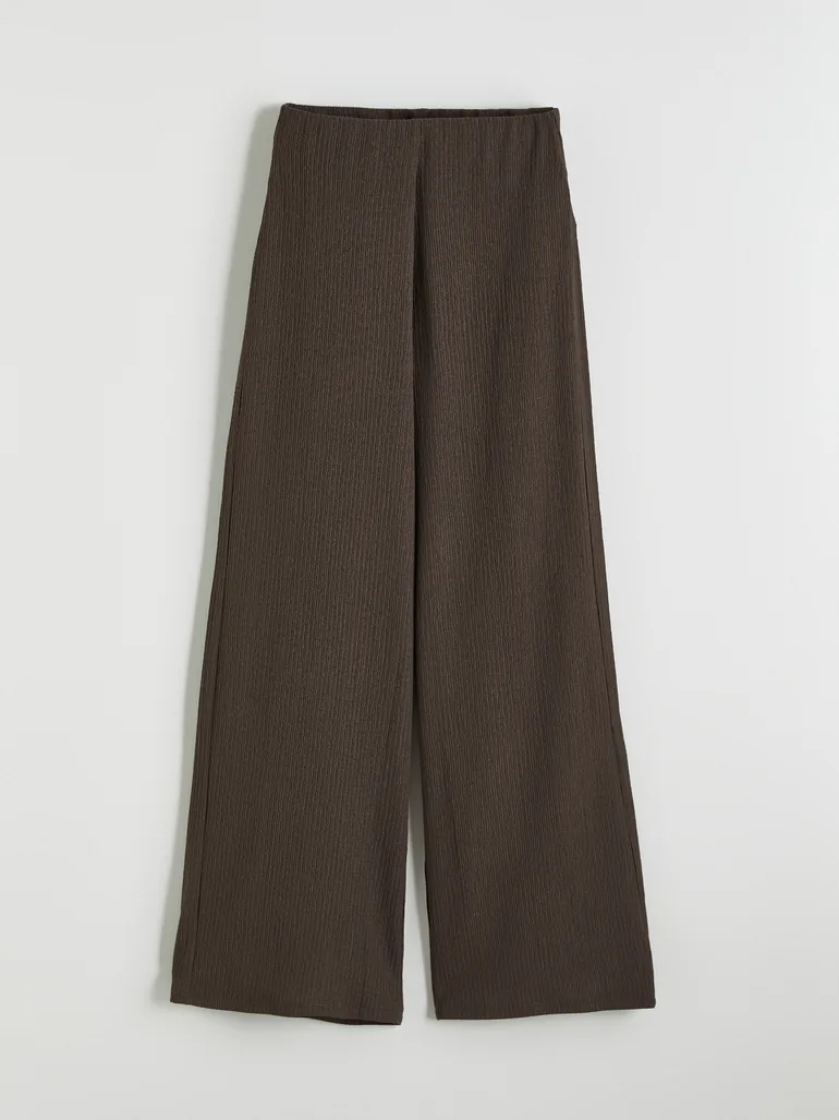 Textured Women's Trousers with an Elasticated Waist - 4