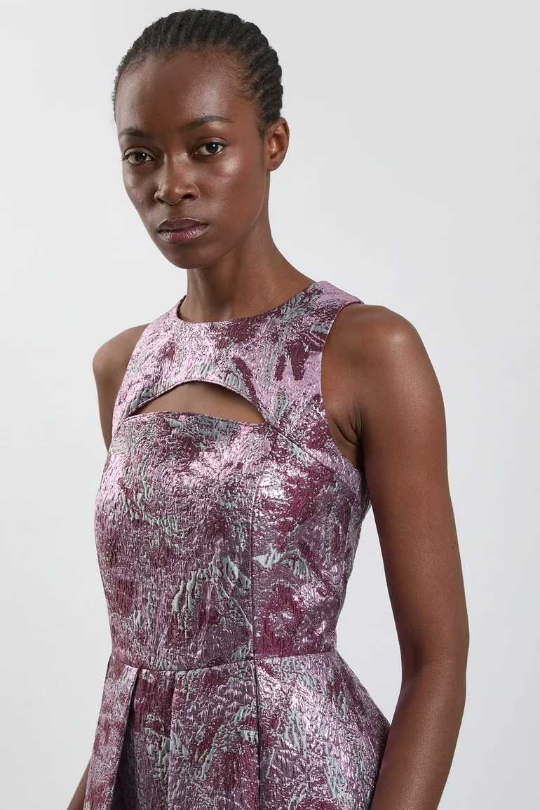 Tailored Jacquard Full Midi Dress - 1
