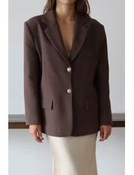 Brown Blazer Jacket - 2