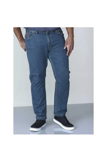 Duke London Mens Kingsize Bailey Elasticated Waist Jeans - Blue