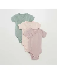 Pack of 3 ribbed bodysuits PINK