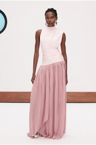 Domhnall Asymmetric Ruch Maxi Dress
