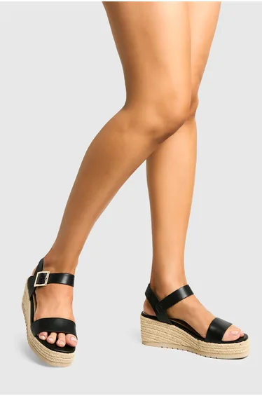 2 Part Espadrille Low Wedges
