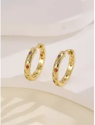 Embellished Hoop Earrings - 1