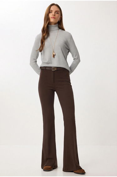 ISTANBUL High Waist Flare Leg Pants with Belt product thumbnail 2