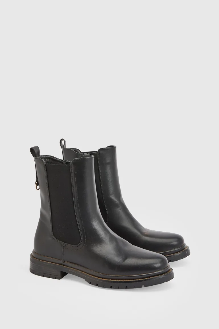 Poppy Faux Leather Ankle Boots