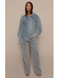 Tall Vintage Washed Mid Rise Wide Leg Jeans - 5
