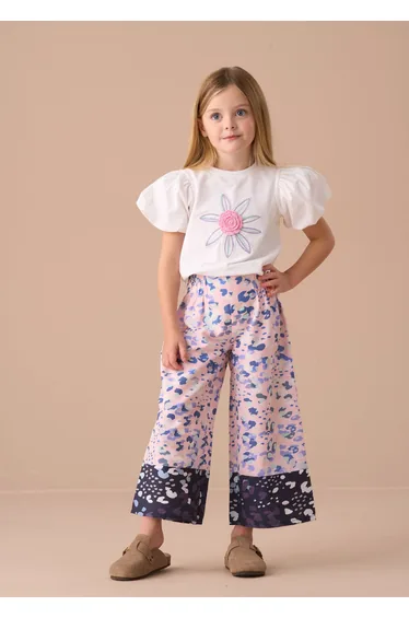 Patti Pink Border Print Trousers