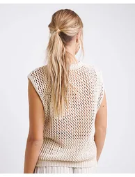 Stone Hole Knit Adjustable Tank Top - 2