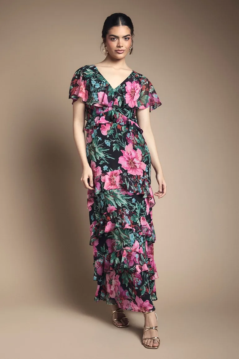 Ruffle Detail Maxi Dress