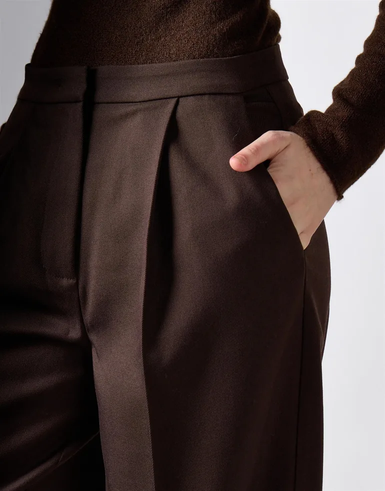 Deepest Brown Tailored Fit Trousers - 3