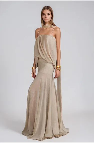 Girish Ruch Mesh Mermaid Maxi Dress