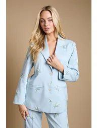 Floral Embroidered Tailored Blazer - 3