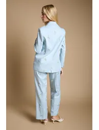 Floral Embroidered Tailored Blazer - 2