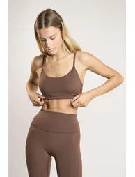 Signature Chestnut Scoop-Neck Crop-Top - 2