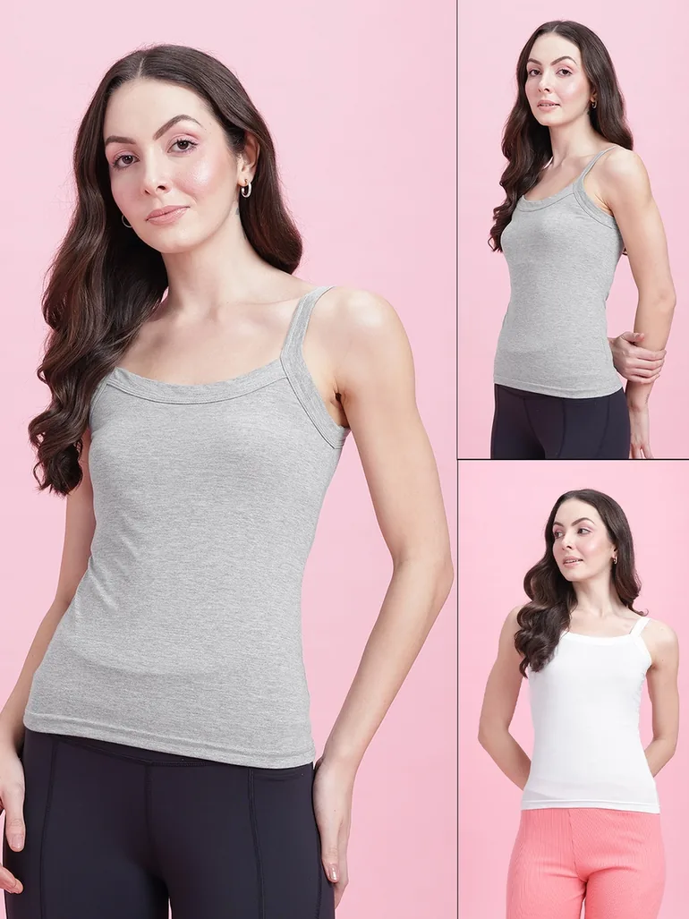 Pack of 2 - Solid Non Padded Cotton Camisole
