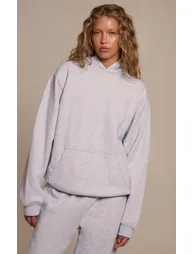Ash Grey Cotton Fleece Pullover Hoodie