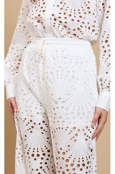 Viola White Broderie Trousers product thumbnail 4