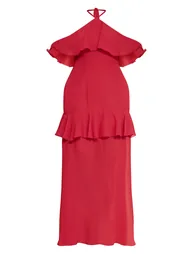 Shape red Chiffon Tiered Maxi Dress - 4