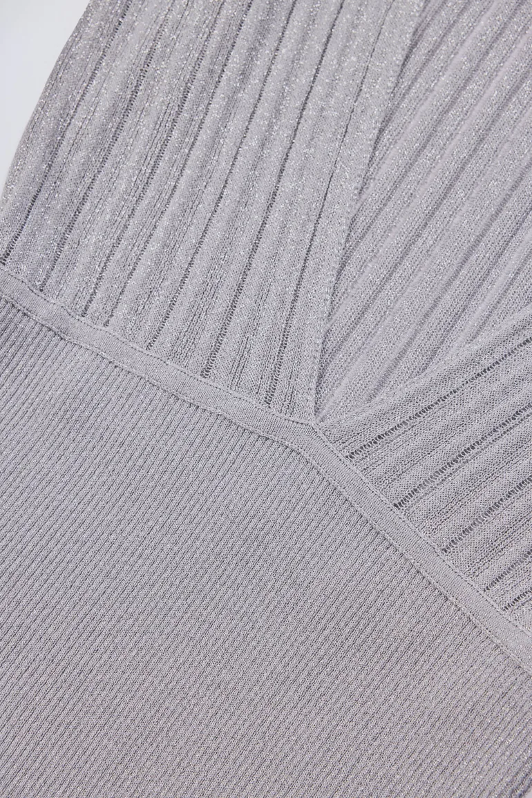 Backless Batwing Mini Dress in Silver - 5