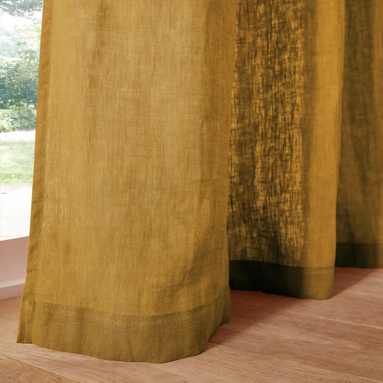 Onega Washed Linen Single Curtain with Concealed Tabs - 8