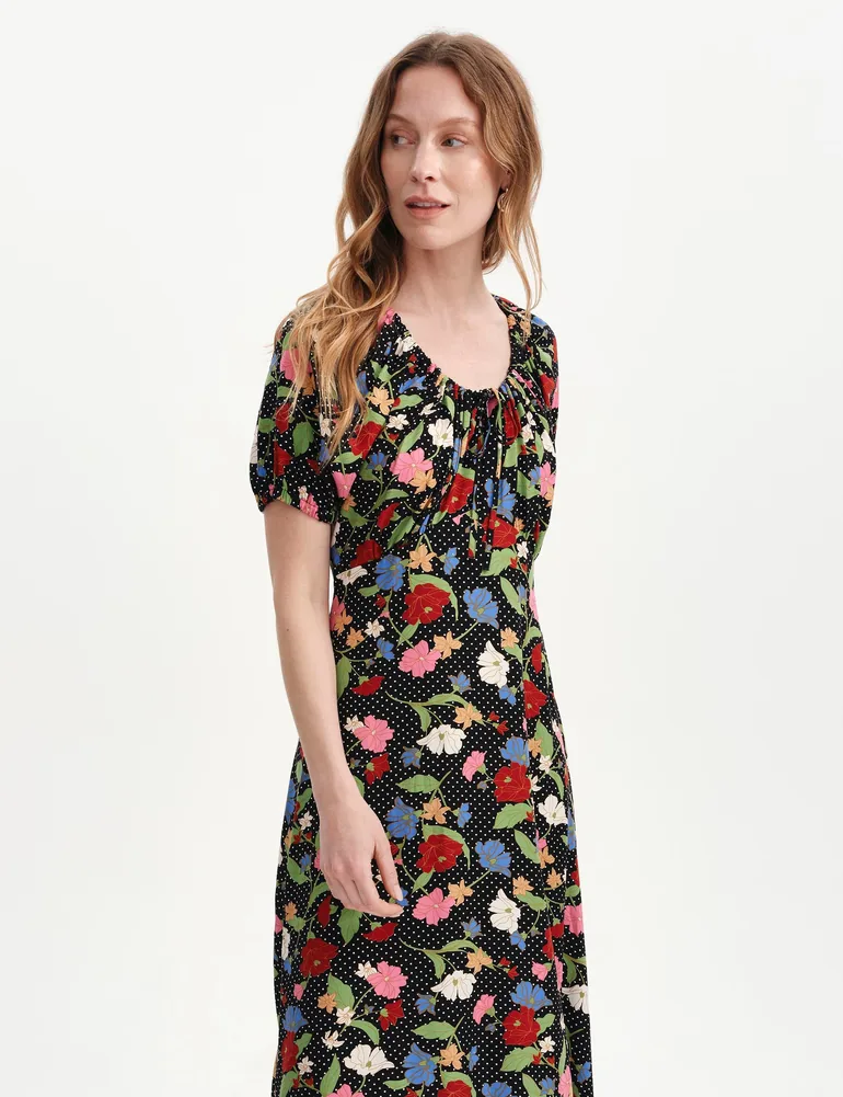 Jada Puff Sleeve Midi Dress - 4