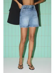 Blue Regular Waist City Boy Denim Shorts - 2