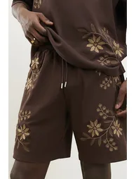 Brown Regular Fit Floral Shorts - 2