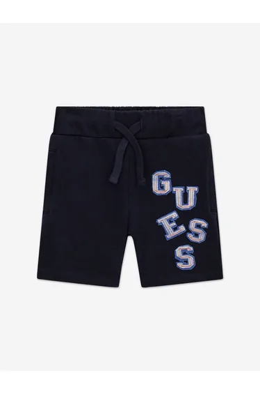 Guess Boys Logo Bermuda Shorts in Navy