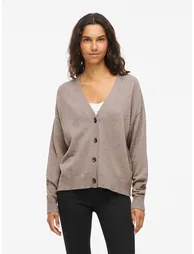 Buttoned V-Neck Cardigan - 1