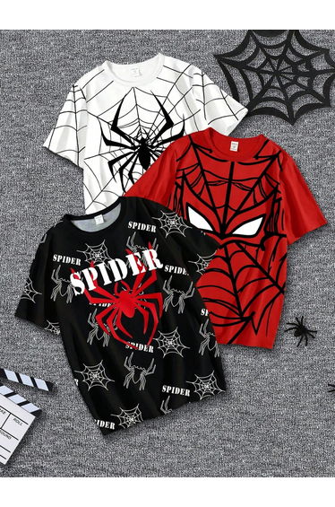 Pack of 3 - Kids Spider-Man Graphic T-Shirts