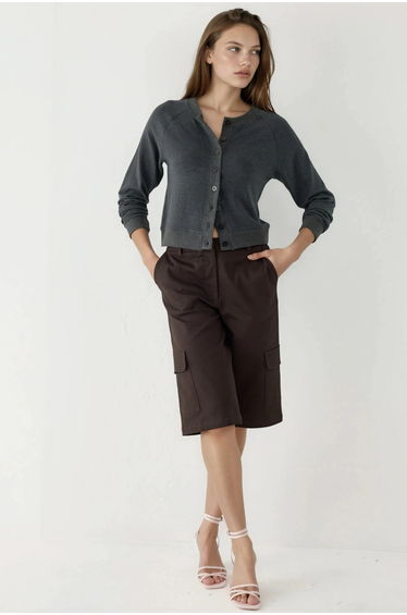 BUSEM Crew Neck Buttoned Cardigan