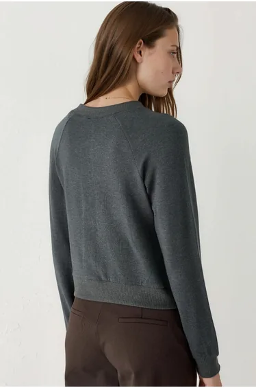 BUSEM Crew Neck Buttoned Cardigan